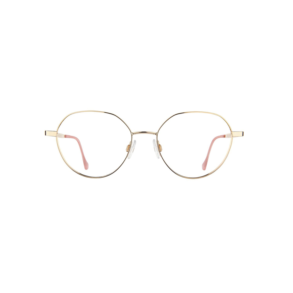 LOOK Oval Metallic Optical Frames With Gold-Toned Temples